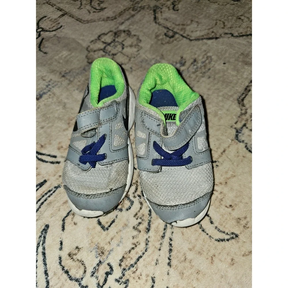 Nike Downshifter 6 Toddler Shoes Size 9C Grey Green Navy 684981-019